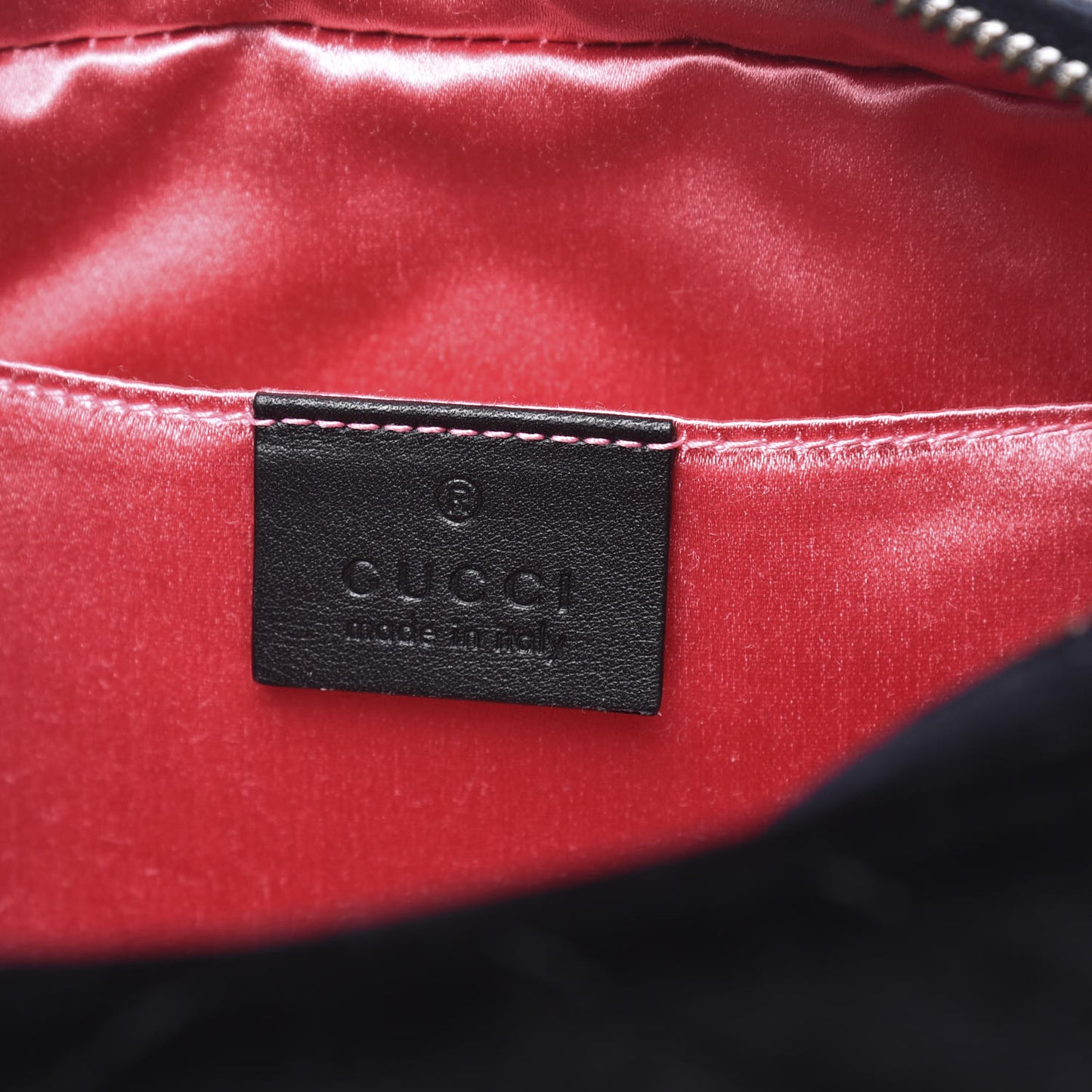 Velvet Matelasse Small GG Marmont Chain Shoulder Bag Black