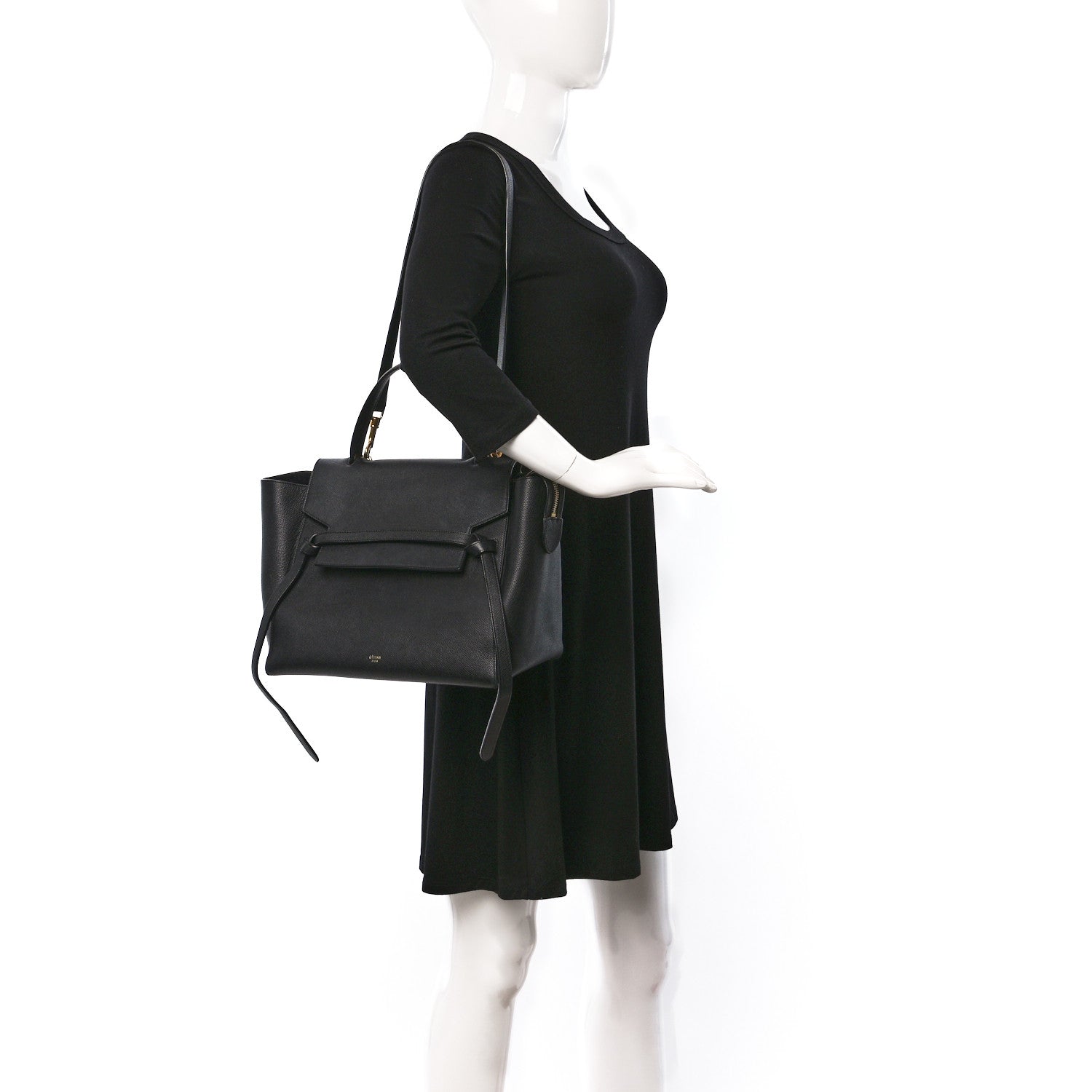 Celine Grained Calfskin Mini Belt Bag Black 2 of 9