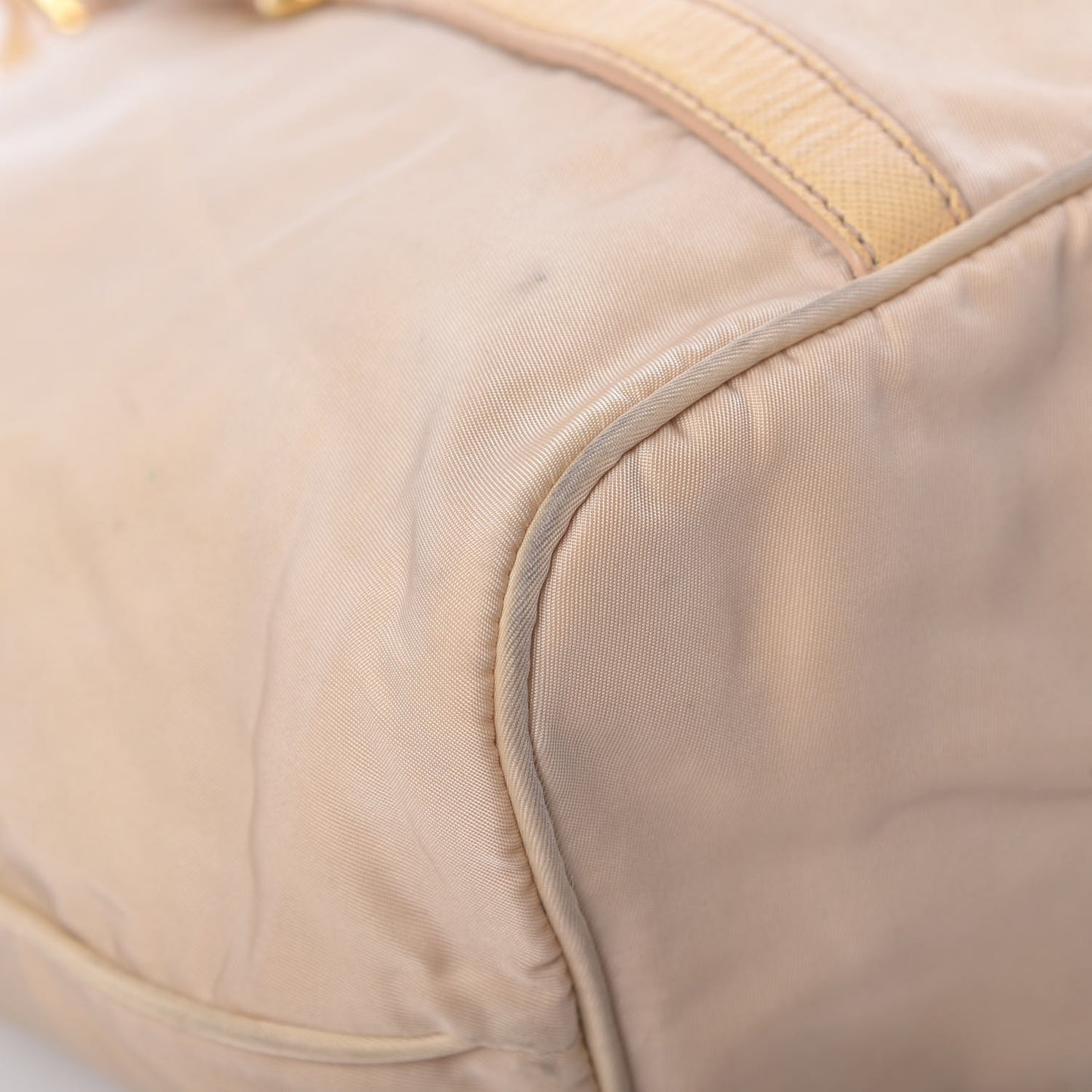 Tessuto Nylon Nappa Shoulder Bag Beige