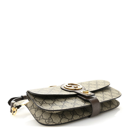 Gucci GG Supreme Monogram Textured Dollar Calfskin Blondie Belt Bag Beige Ebony New Acero 6 of 21