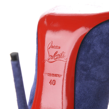 Christian Louboutin Veau Velours Pigalle Follies 100 Pumps 40 China Blue 9 of 10