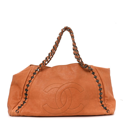 Chanel Calfskin Large East West Modern Chain Tote Dark Beige 1 of 10