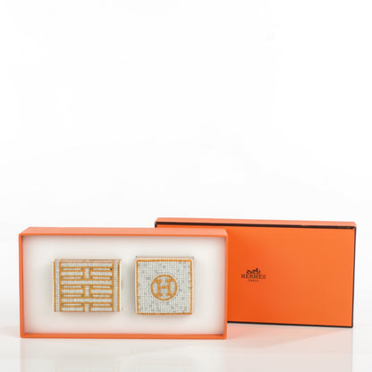 Hermes Porcelain Small Mosaique Au 24 Sugar Box 6 of 10