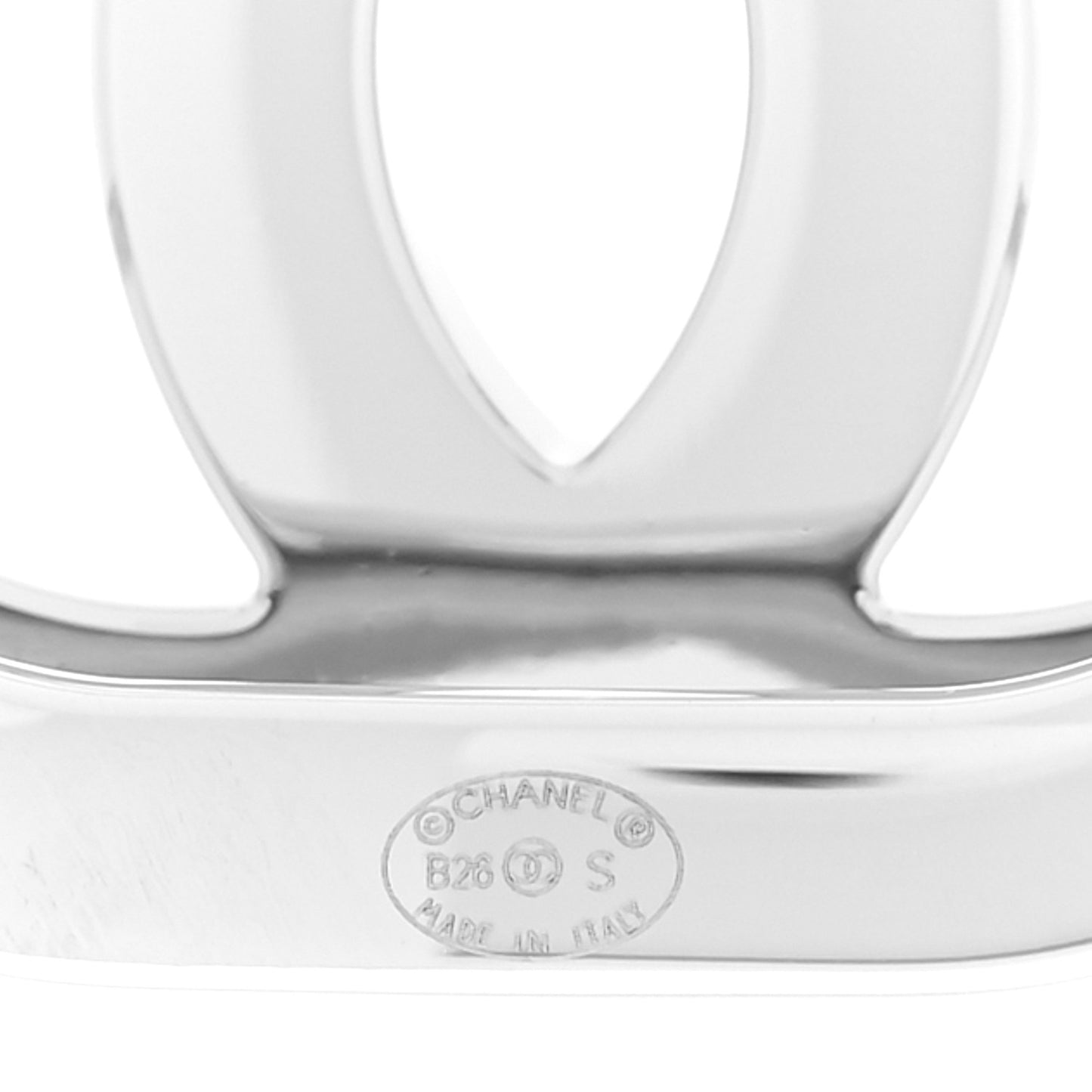 Metal CC Scarf Ring Silver