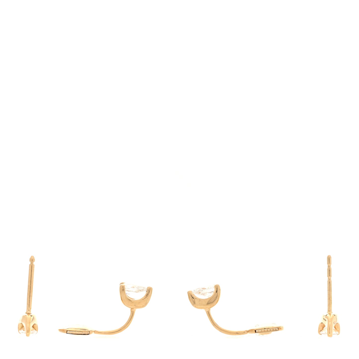18K Yellow Gold Diamond Pear Orbit Earrings