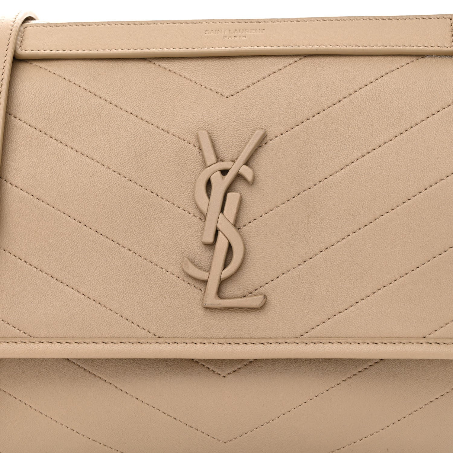 Saint Laurent Lambskin Matelasse Monogram Medium Niki Chain Satchel Dark Beige 8 of 11