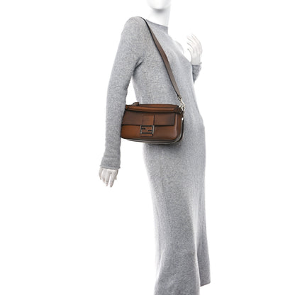 Fendi Vitello Fabric Jacquard FF Baguette Brown 2 of 9