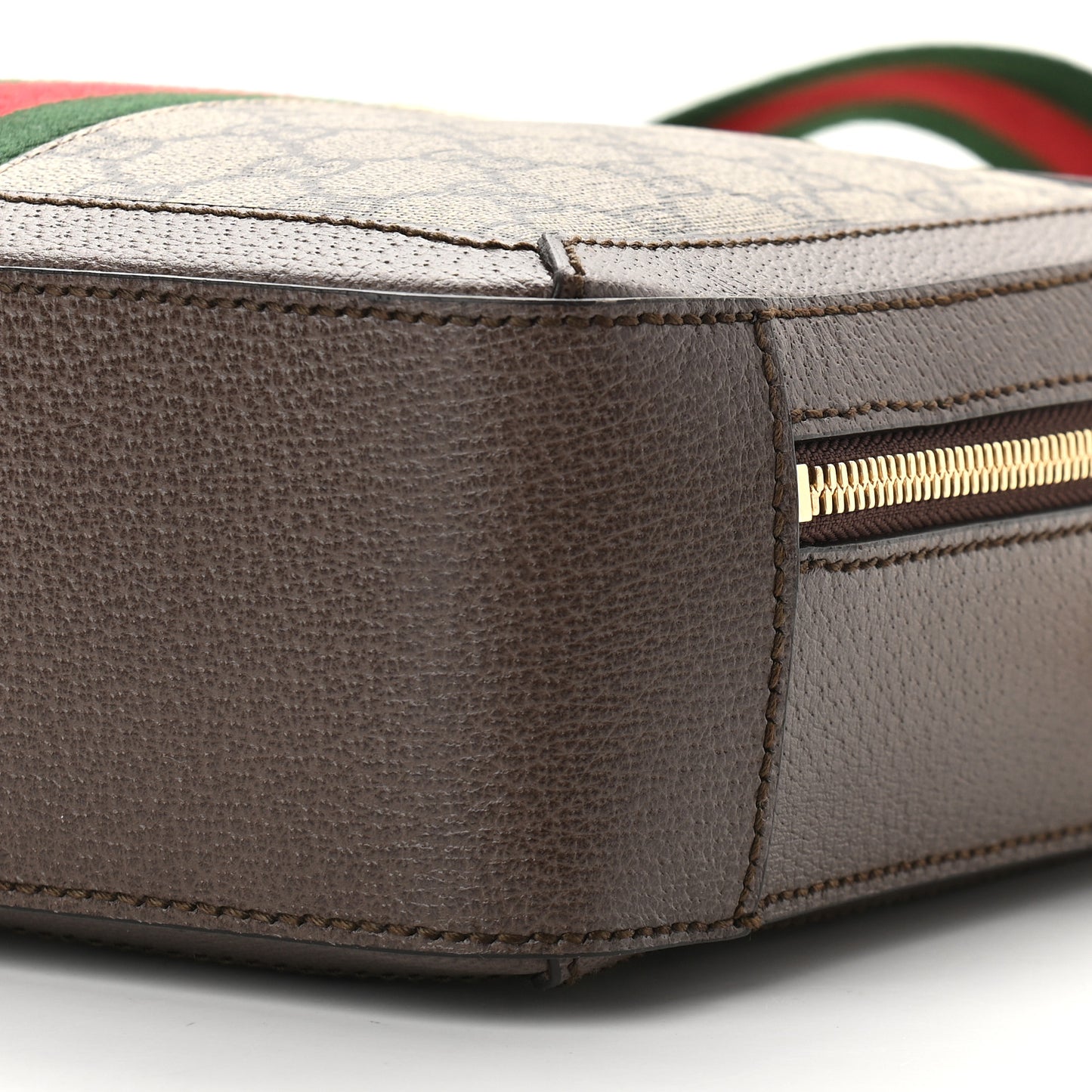 GG Supreme Monogram Web Small Ophidia Top Handle Shoulder Bag Brown