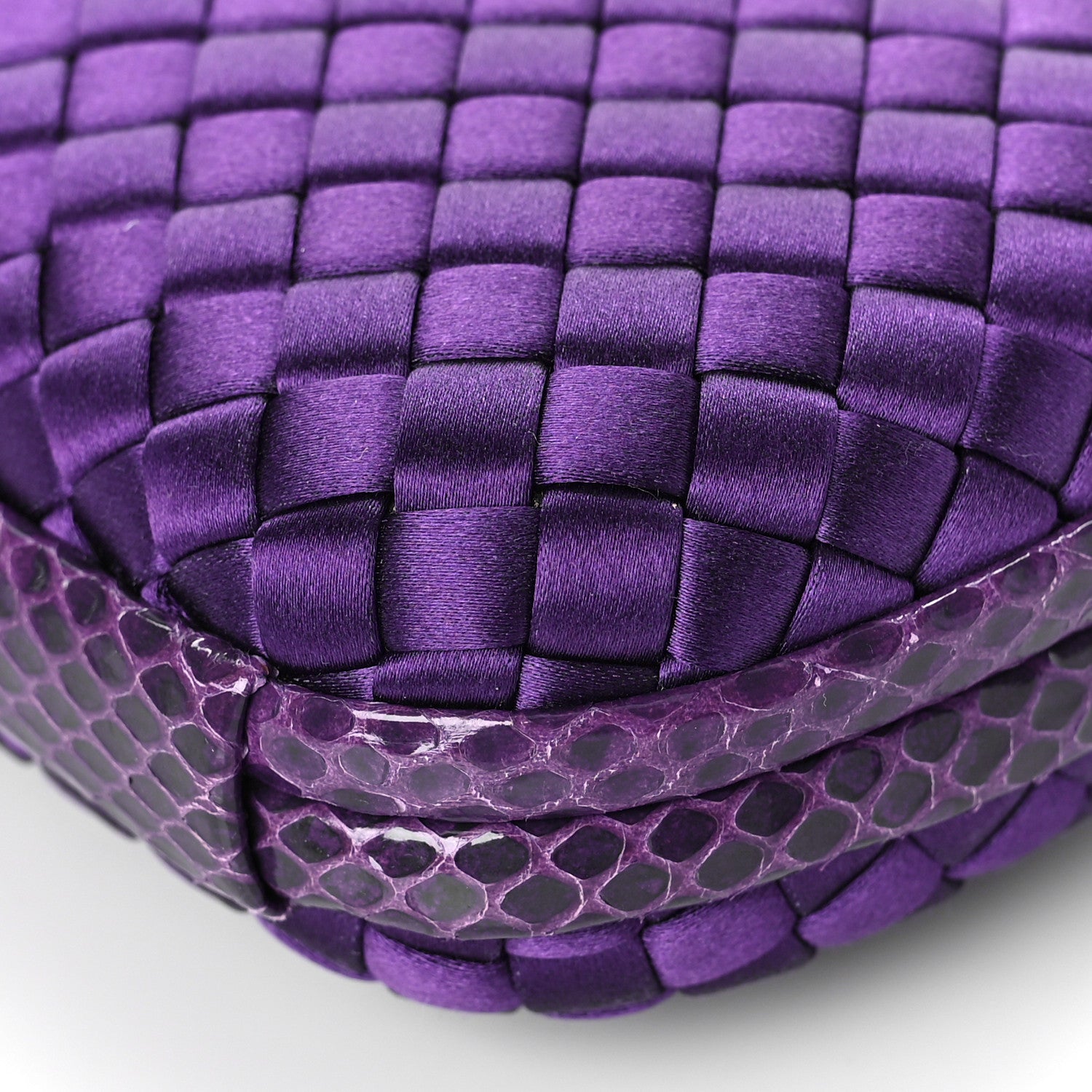 Bottega Veneta Satin Intreccio Impero Ayers Knot Clutch Purple 7 of 7