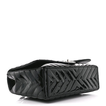 Chanel Patent Chevron Quilted Maxi Single Flap Black 4 of 11