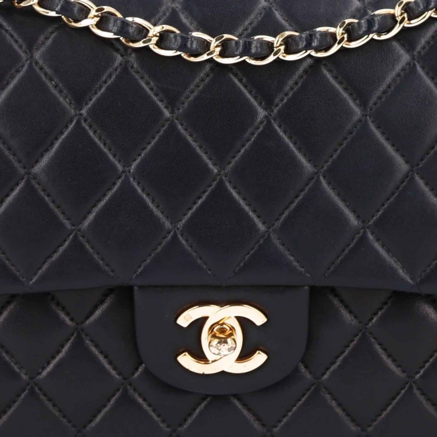Chanel Lambskin Quilted Medium Double Flap Black 10 of 12