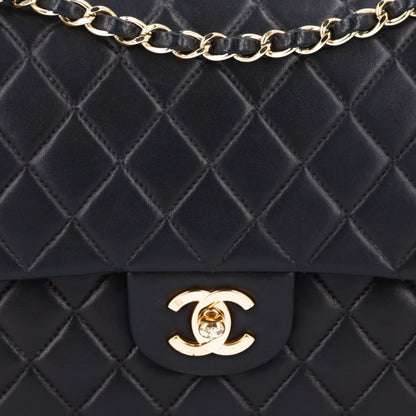 Chanel Lambskin Quilted Medium Double Flap Black 10 of 12