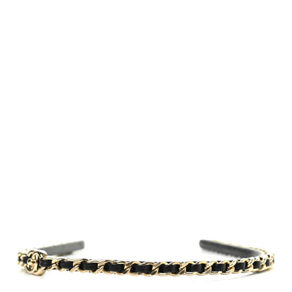 Chanel Metal Lambskin CC Turnlock Chain Headband Gold Black 3 of 5