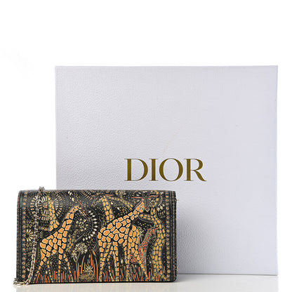 Christian Dior Printed Calfskin Animals Chain Pouch Brown Multicolor 10 of 10