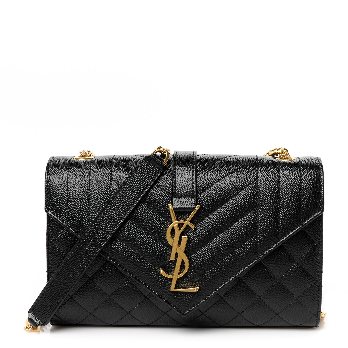 Grain De Poudre Textured Mixed Matelasse Triquilt Small Monogram Satchel Black