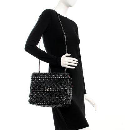 Valentino Garavani Craquele Nappa Large Rockstud Spike Shoulder Bag Nero Black 2 of 6