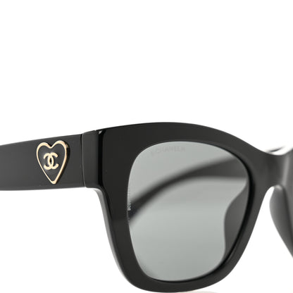 Chanel Acetate Square CC Heart Sunglasses 5478-A Black 8 of 9