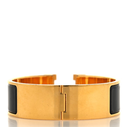 Hermes Enamel Wide Clic Clac H Bracelet GM Black 3 of 4