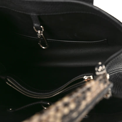 Louis Vuitton Taurillon Snakeskin Capucines MM Black 5 of 8