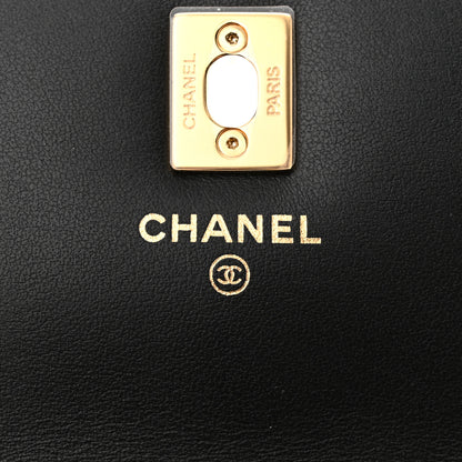 Chanel Shiny Caviar Quilted Flap Charm Wallet On Chain WOC Black 7 of 13