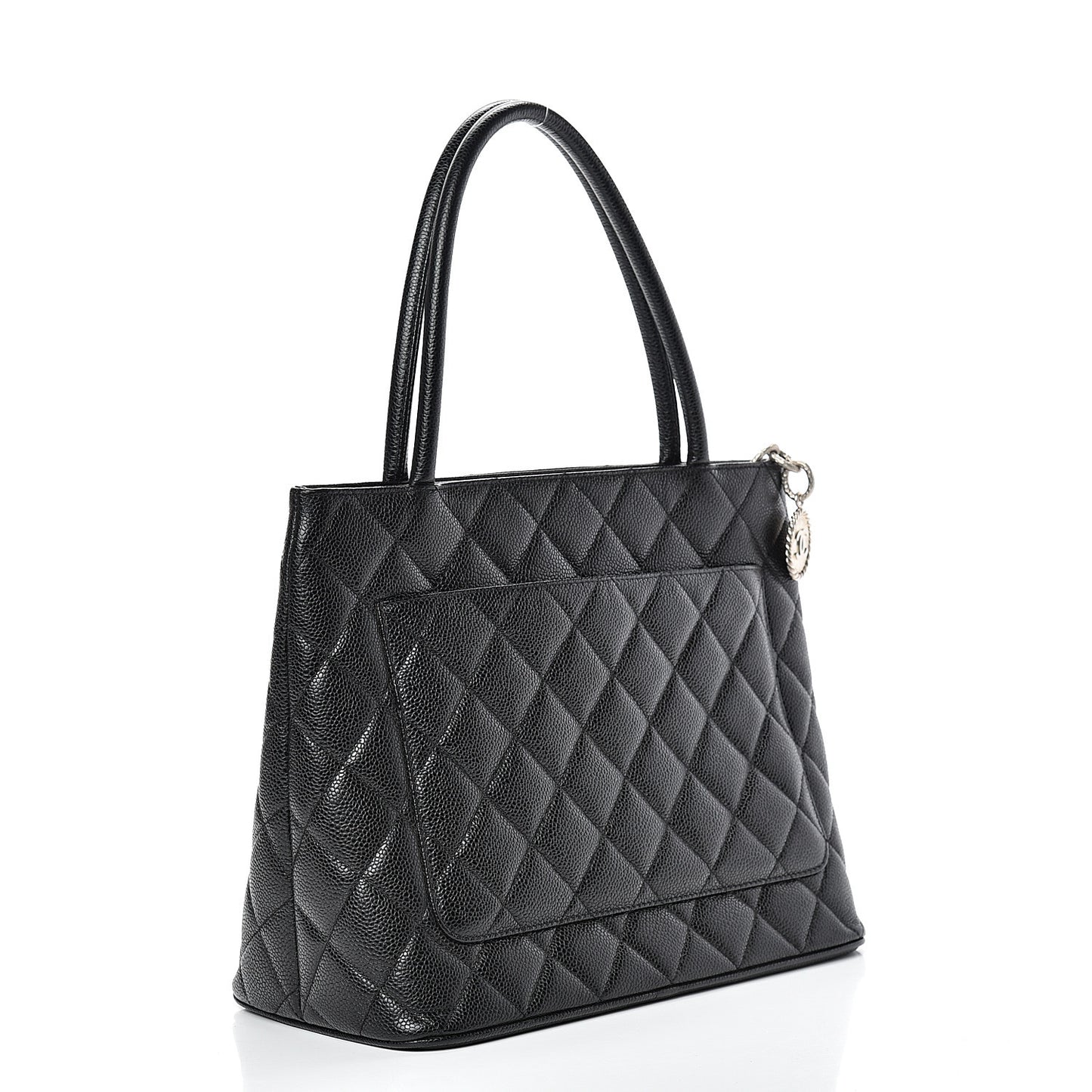 Caviar Quilted Medallion Tote Black