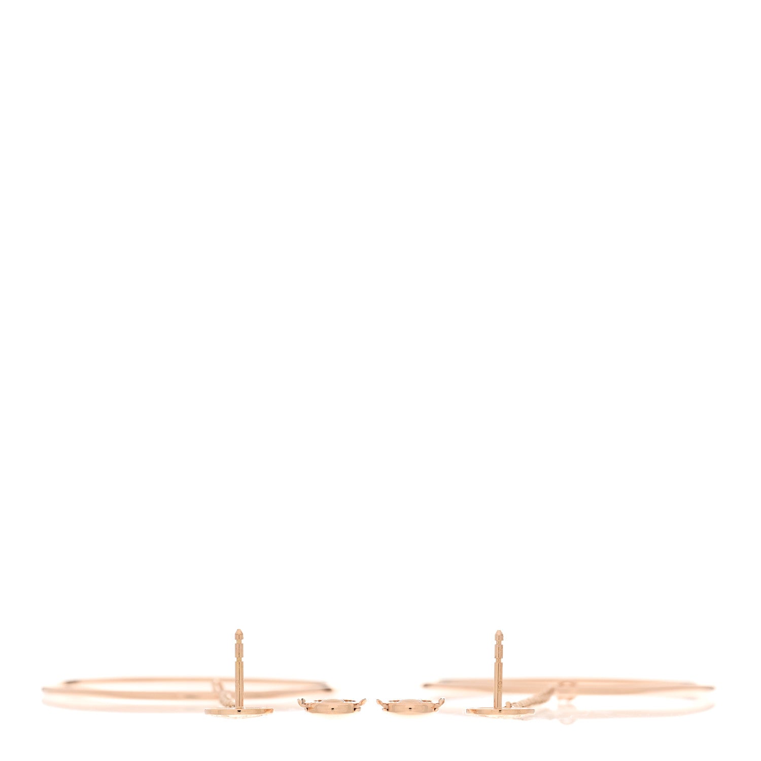 Hermes 18K Rose Gold Diamond Ex-Libris Earrings 3 of 5