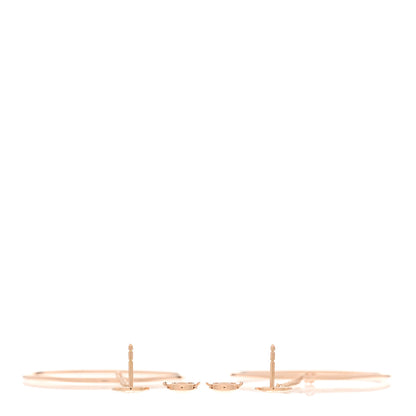 Hermes 18K Rose Gold Diamond Ex-Libris Earrings 3 of 5