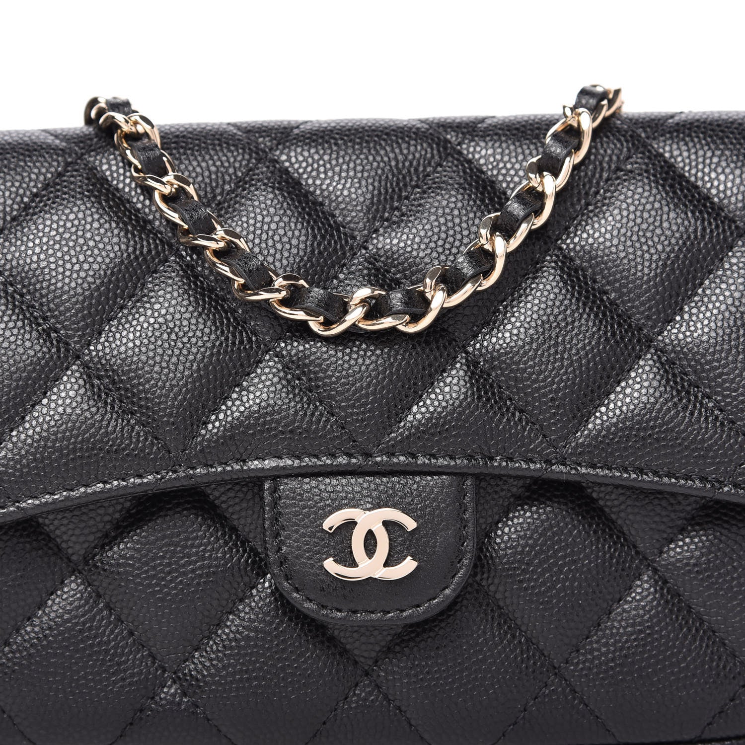 Chanel Caviar Quilted Flap Phone Holder With Chain Black 11 of 12