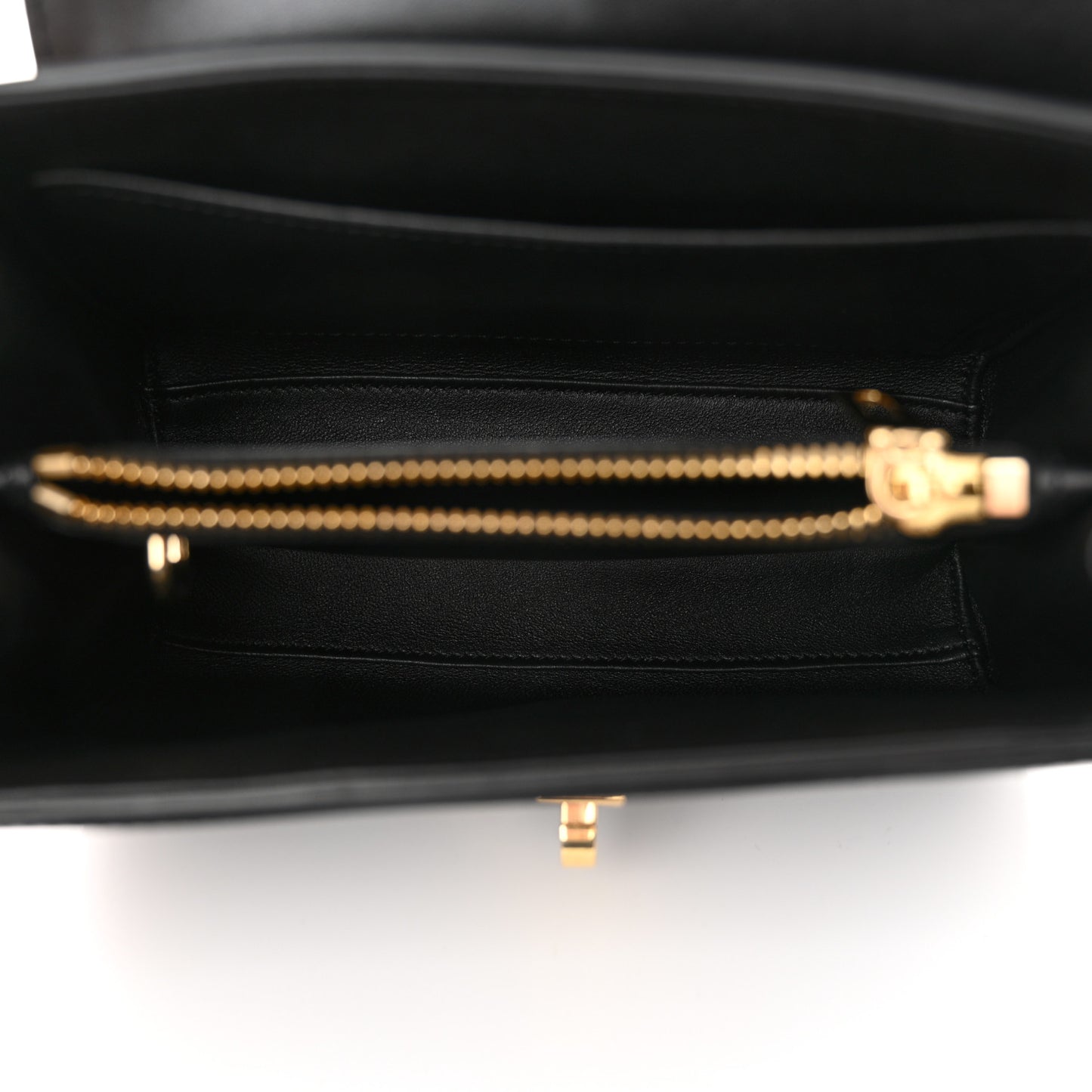 Satinated Calfskin Mini 16 Top Handle Bag Black