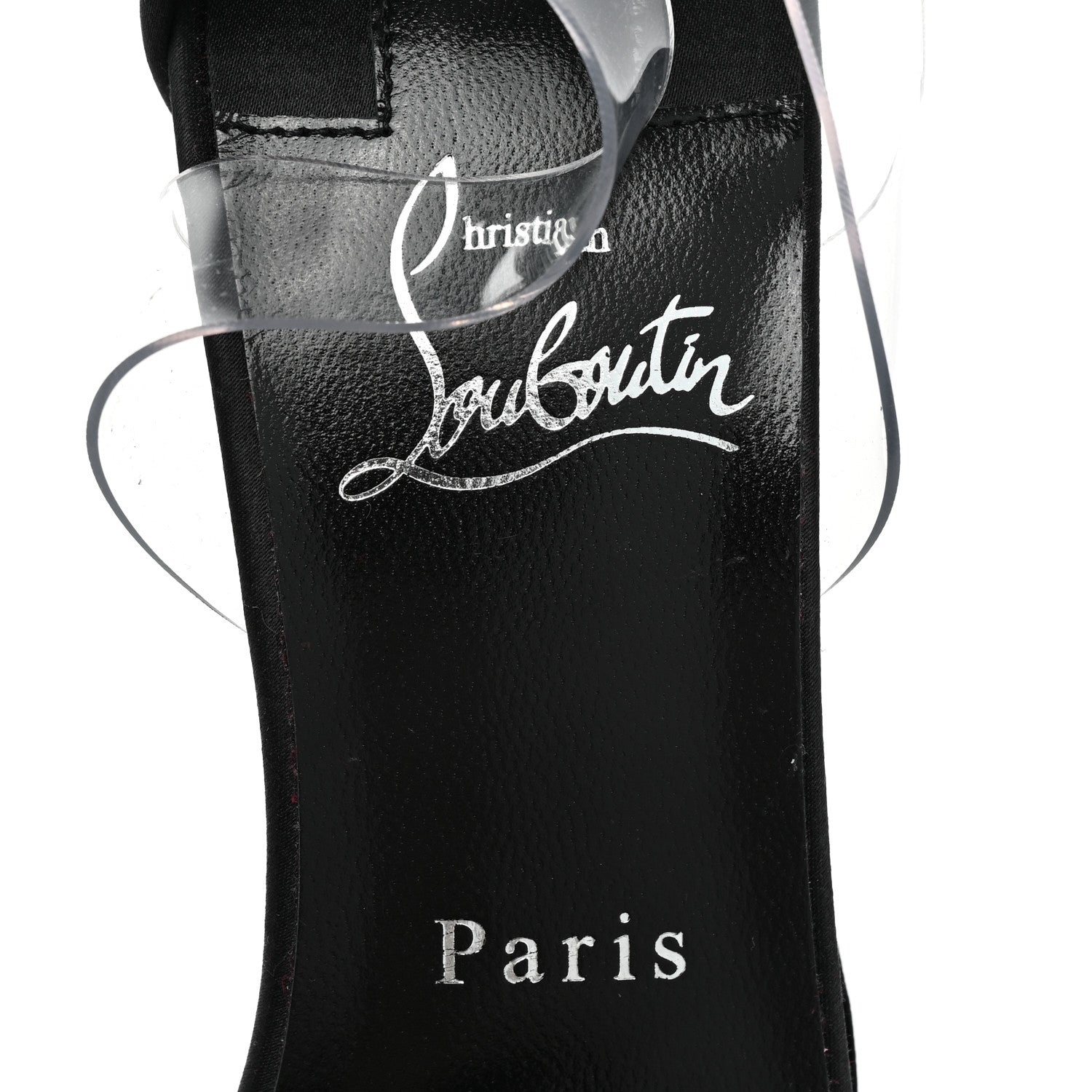 Christian Louboutin Satin Crystal PVC Astrinodo 100 Sandals 37 Black 7 of 10
