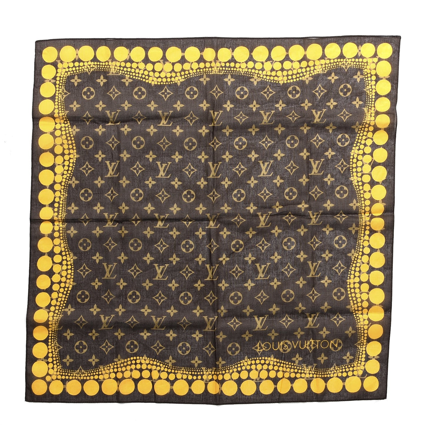 Cotton Monogram Kusama Infinity Dots Pareo Scarf Yellow