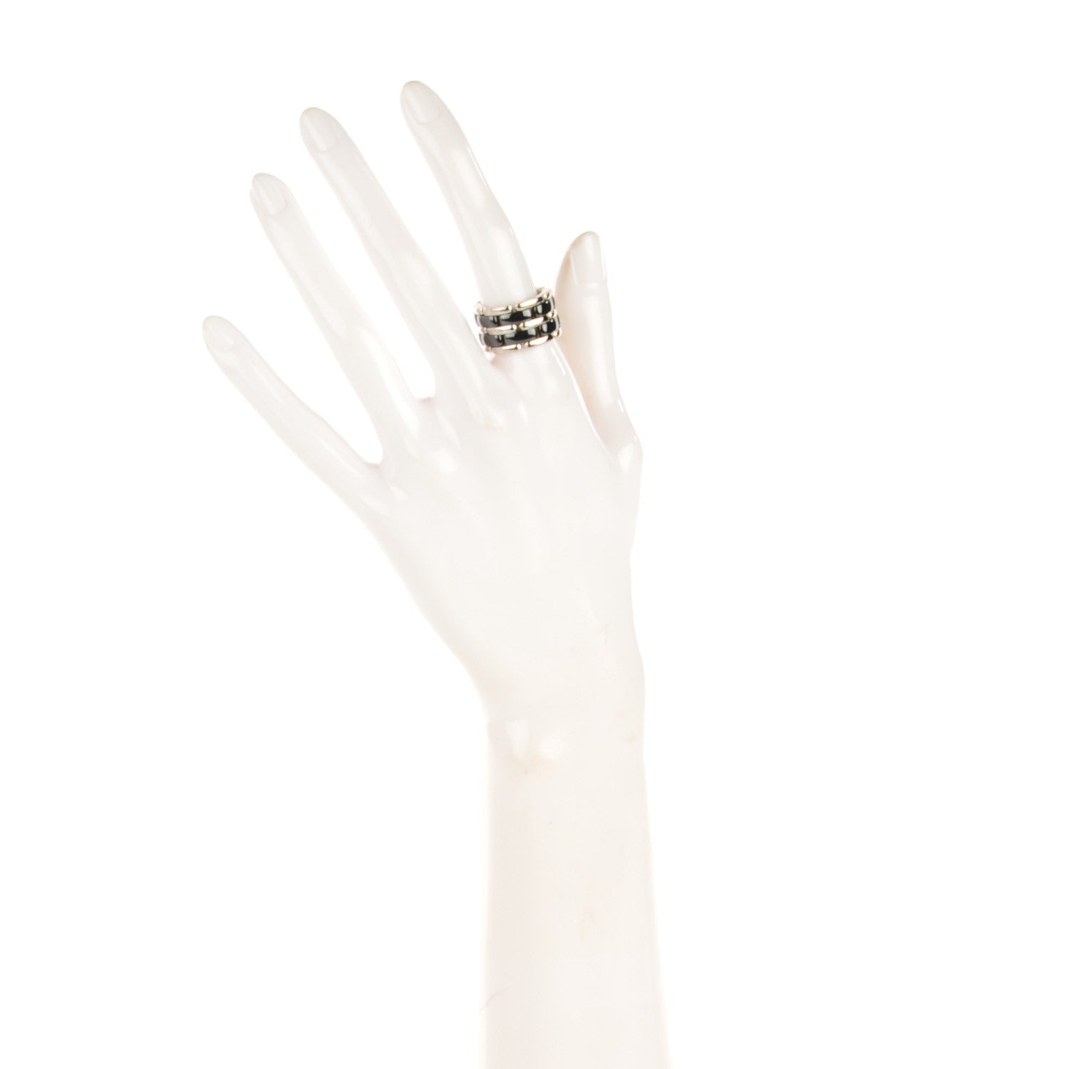 Chanel 18K White Gold Hematite Large Ultra Ring 6.5 Black 2 of 4