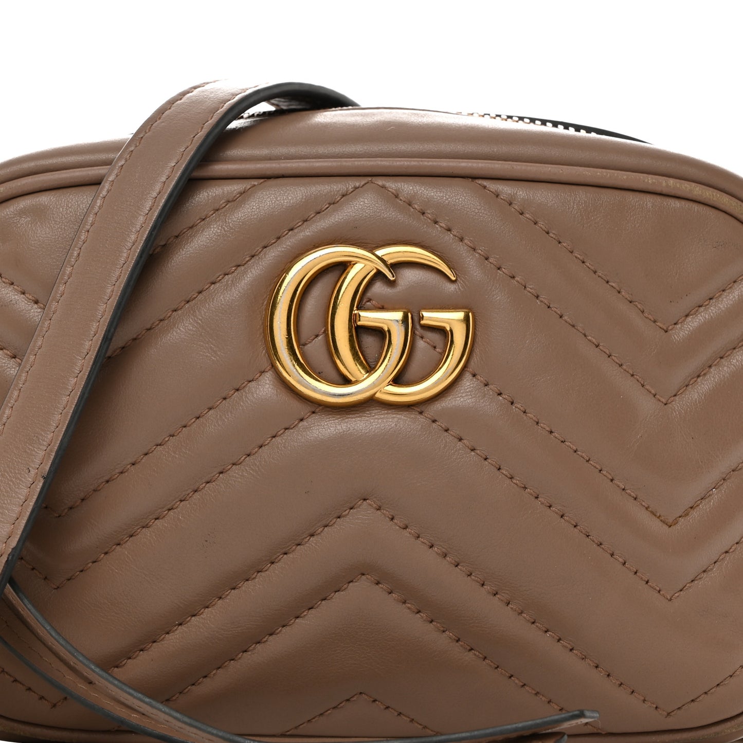 Calfskin Matelasse Mini GG Marmont Chain Shoulder Bag Porcelain Rose