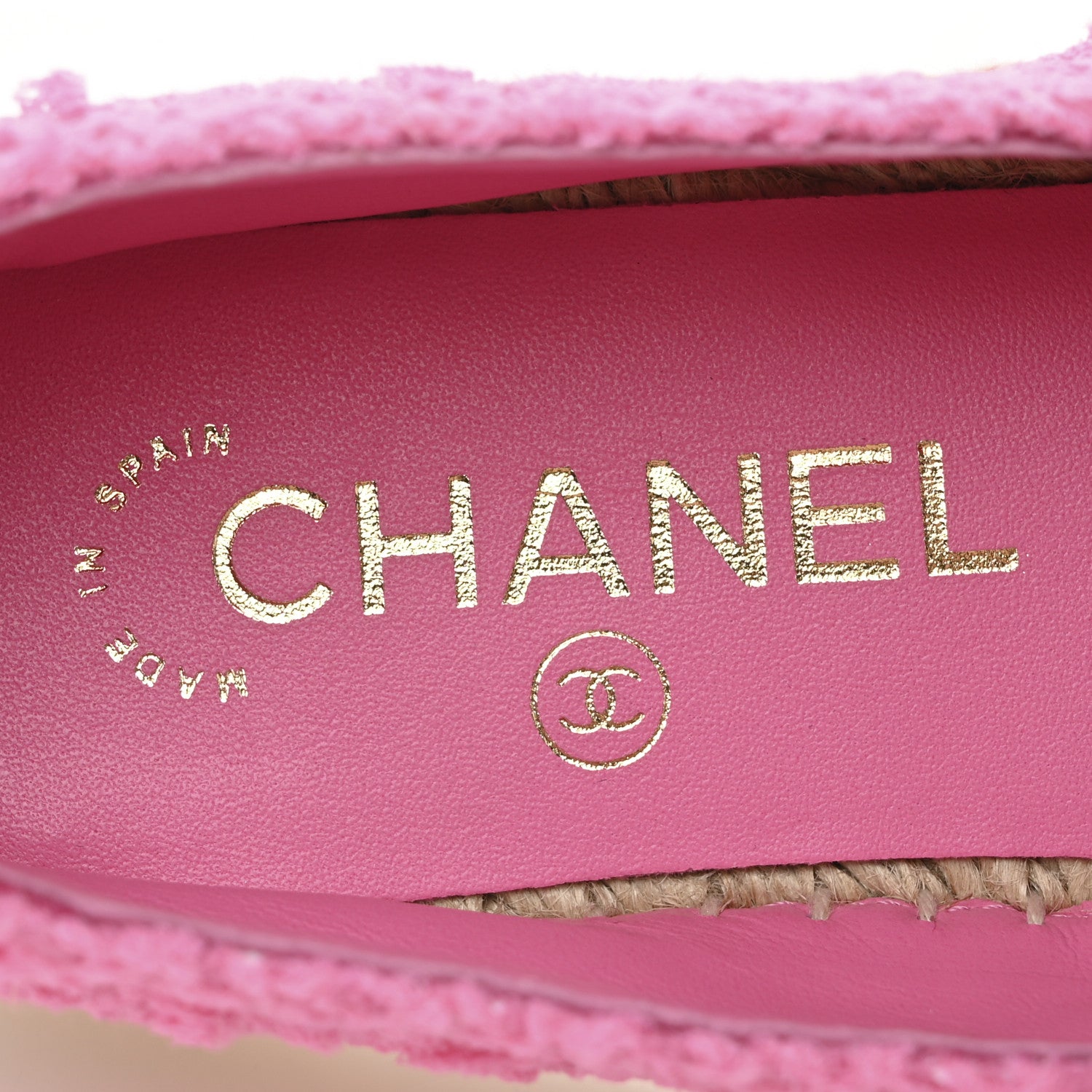Chanel Tweed Grosgrain CC Espadrilles 35 Pink Black 8 of 10