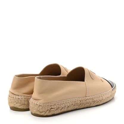 Chanel Lambskin CC Espadrilles 35 Beige Black 4 of 11