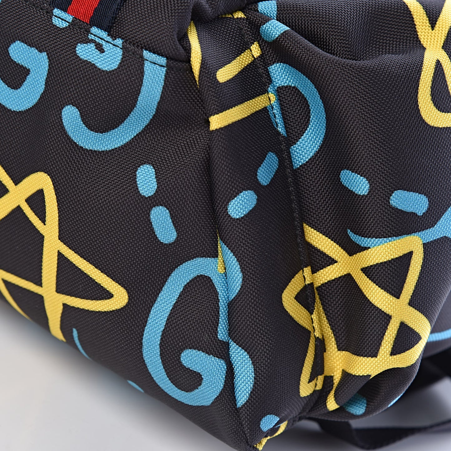 Techno Canvas GucciGhost Double Buckle Backpack Black New Acquamarine