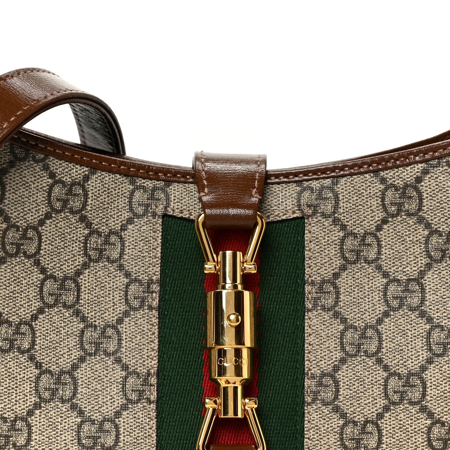 Gucci GG Supreme Monogram Azalea Calfskin Web Small Jackie 1961