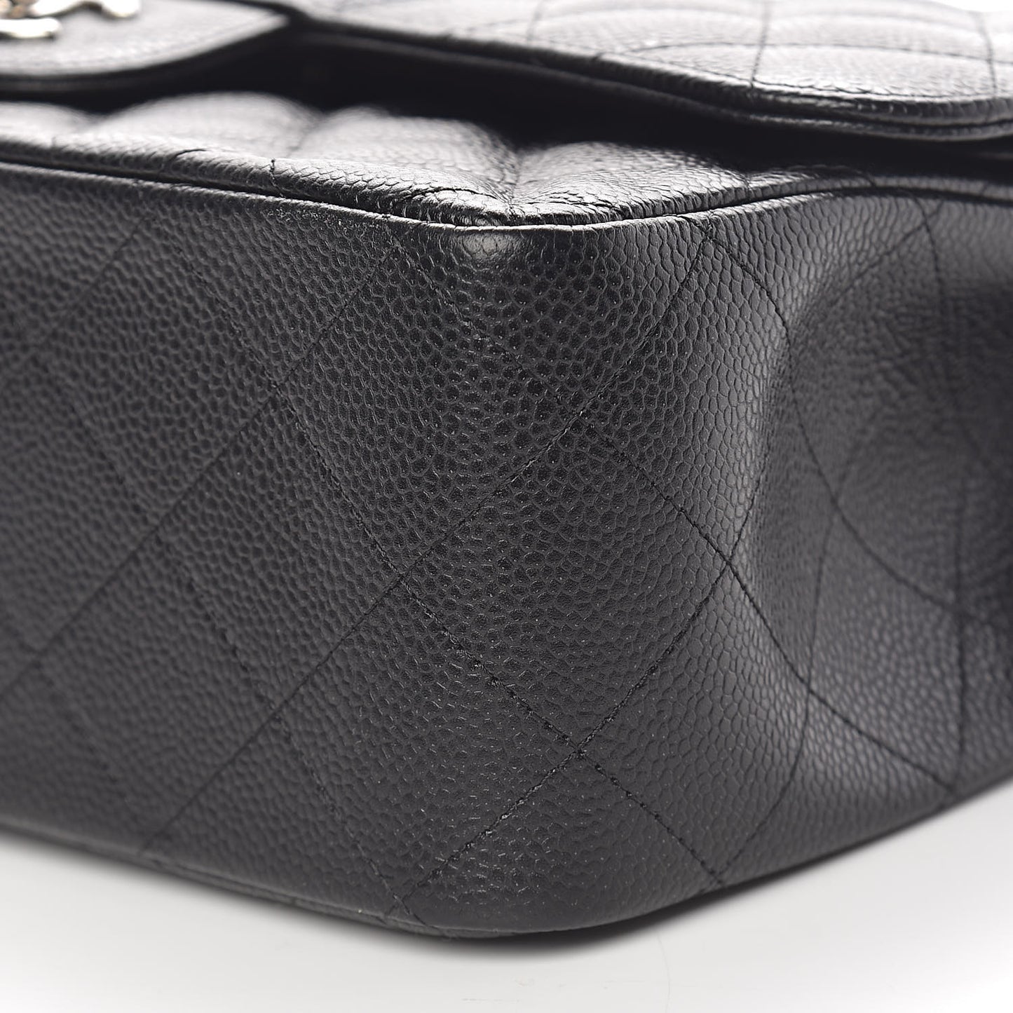 Caviar Quilted Jumbo Double Flap Black