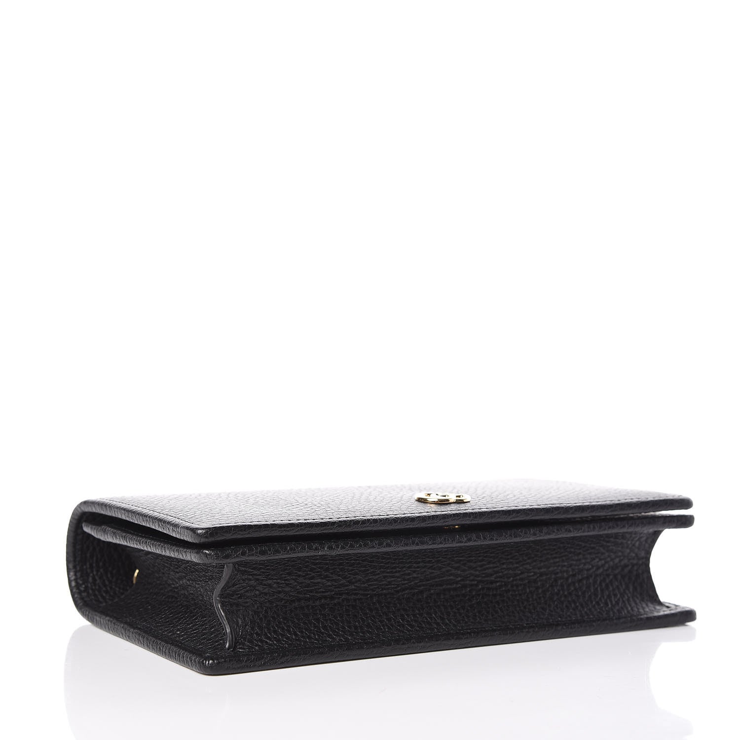 Gucci Calfskin Mini GG Marmont Chain Wallet Black 4 of 9