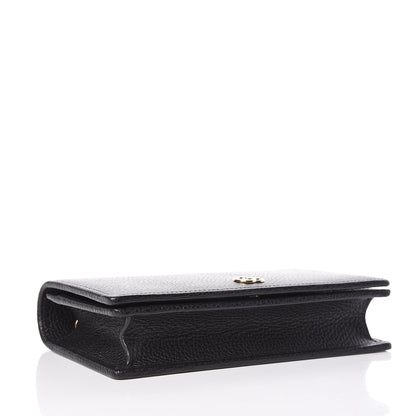 Gucci Calfskin Mini GG Marmont Chain Wallet Black 4 of 9