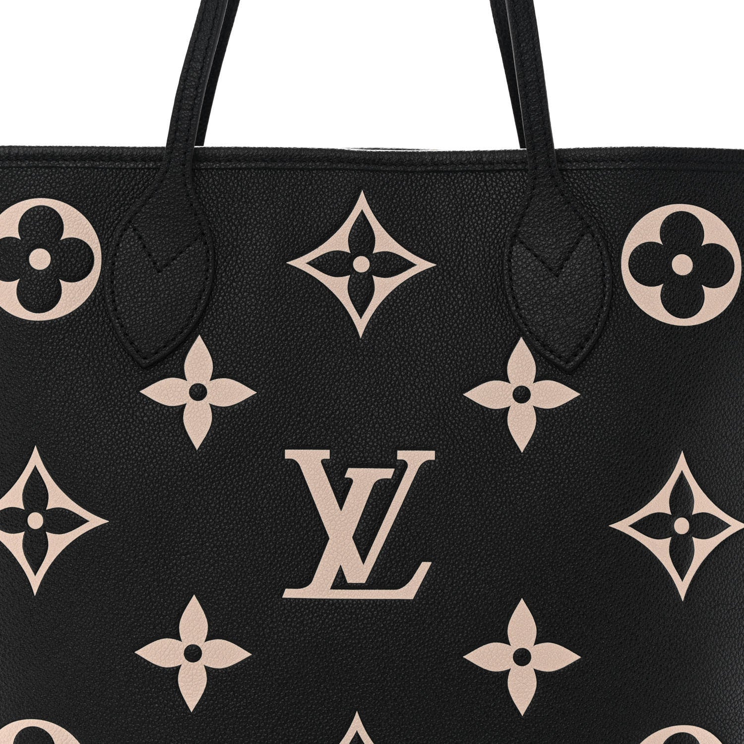 Louis Vuitton Empreinte Monogram Giant Neverfull MM Black Beige 7 of 11