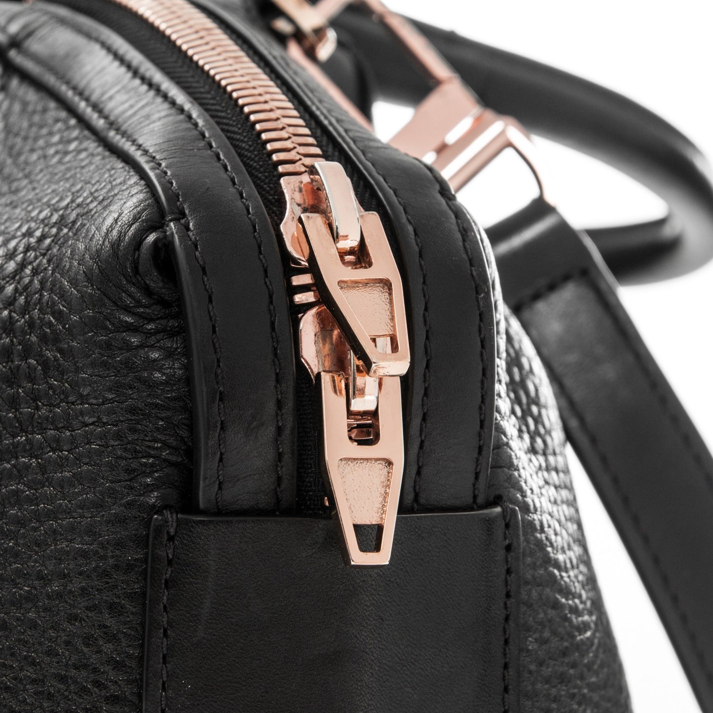 Pebbled Calfskin Small Emile Soft Black Rose Gold Hardware