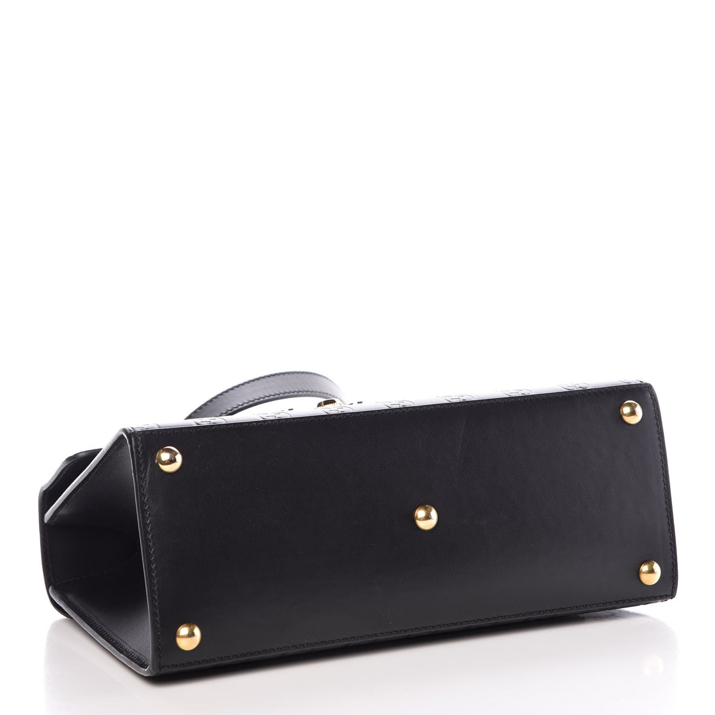 Guccissima Signature Small Padlock Top Handle Bag Black