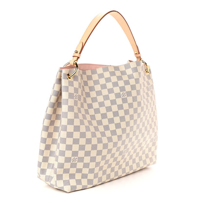 Louis Vuitton Damier Azur Graceful MM Rose Ballerine 3 of 10