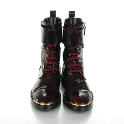 Louis Vuitton Calfskin Diplomacy Ranger Combat Boots 38.5 Red 4 of 12