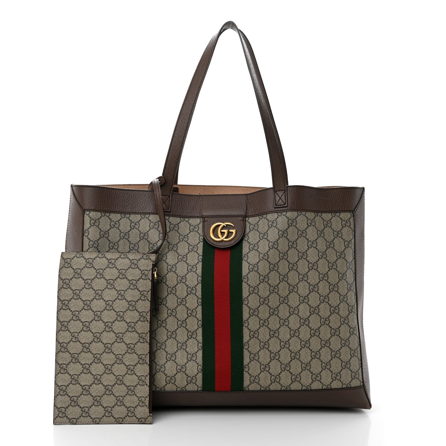 Gucci GG Supreme Monogram Web Ophidia Tote Brown 3 of 18