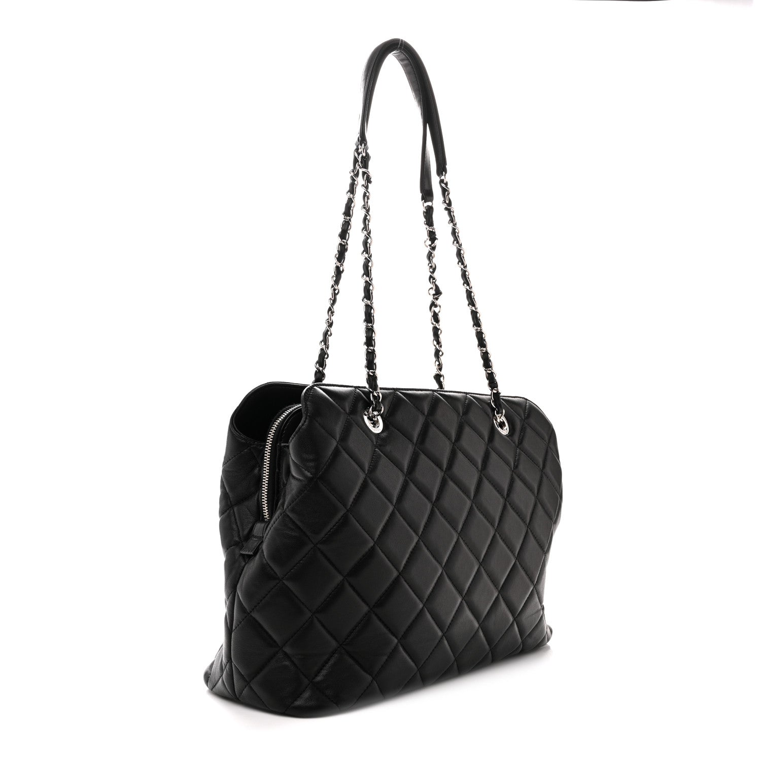 Chanel Lambskin Quilted Chic and Soft Shopping Tote Black 3 of 13