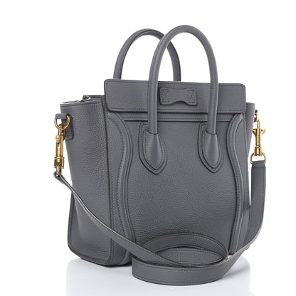 Celine Drummed Calfskin Nano Luggage Kohl 3 of 11