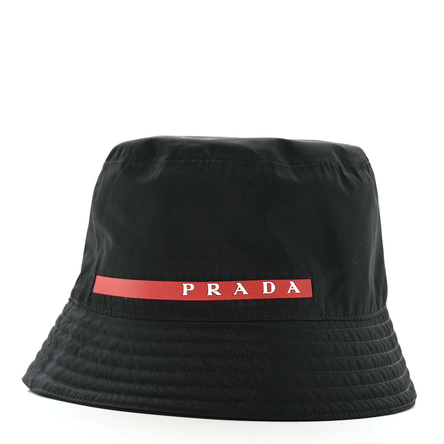 Technical Nylon Linea Rossa Bucket Hat M Black