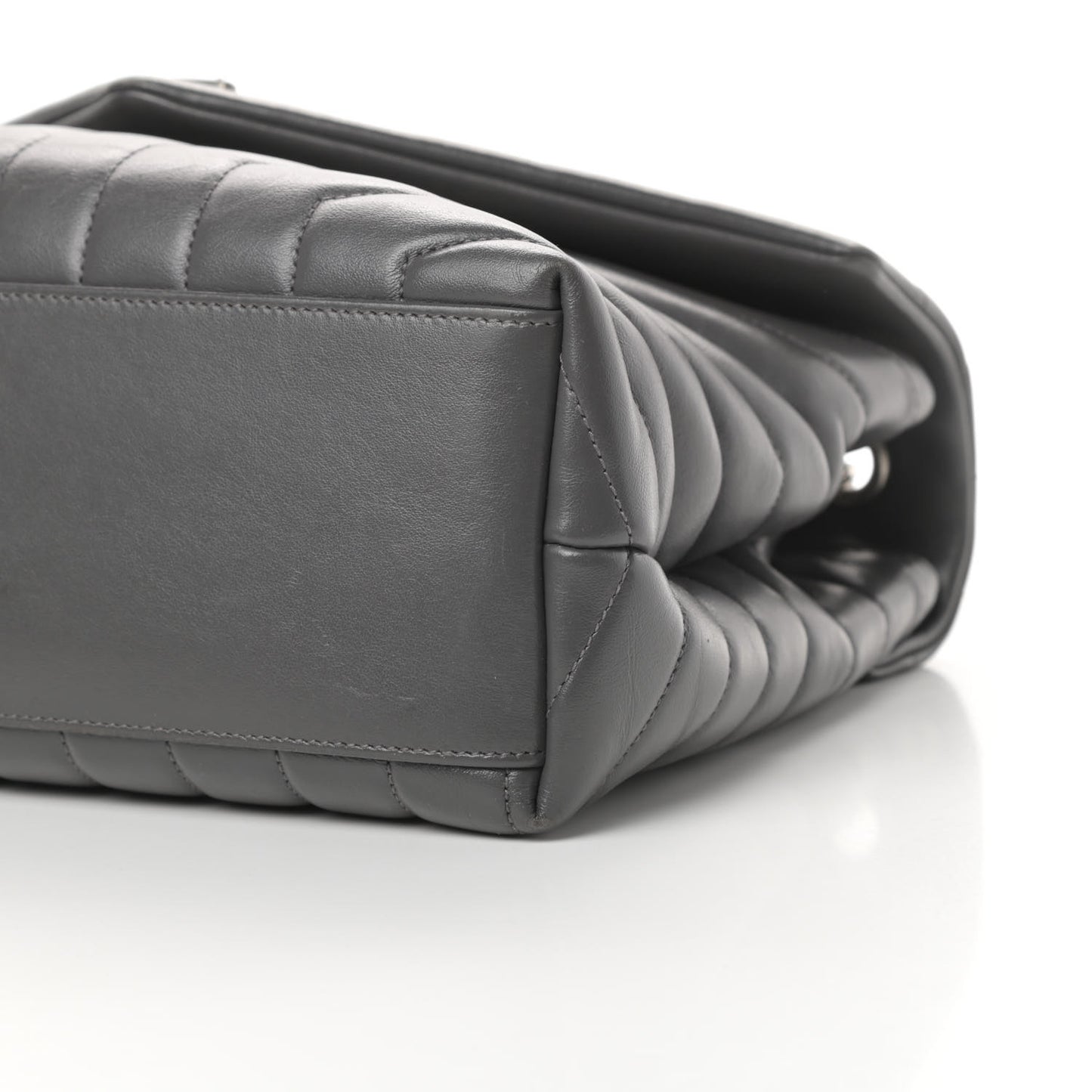 Calfskin Y Quilted Monogram Medium Loulou Chain Satchel Asphalt